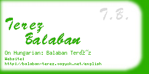 terez balaban business card